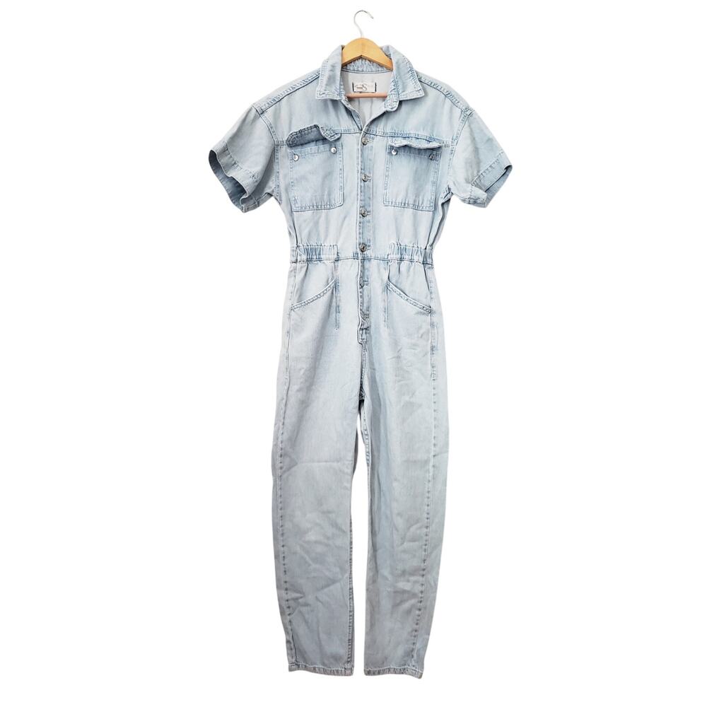 Free People Marci Denim Jumpsuit in Clear Skies Size Small
